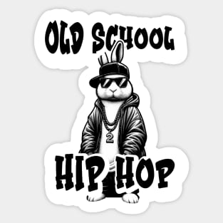 "Retro Rabbit Beats" Old-School Hip Hop Sticker